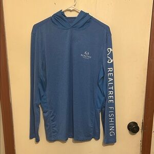 Realtree Blue Performance Fishing Hood shirt